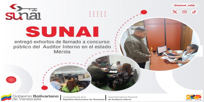 SUNAI entregó exhortos de llamado a concurso público del Auditor Interno en el estado Mérida