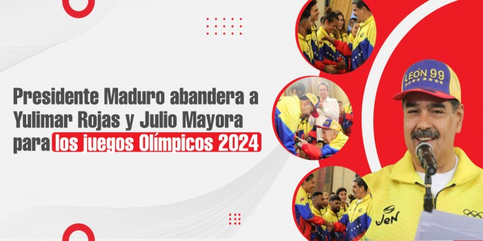 Presidente Maduro abandera a Yulimar Rojas y Julio Mayora para los Juegos Olímpicos 2024