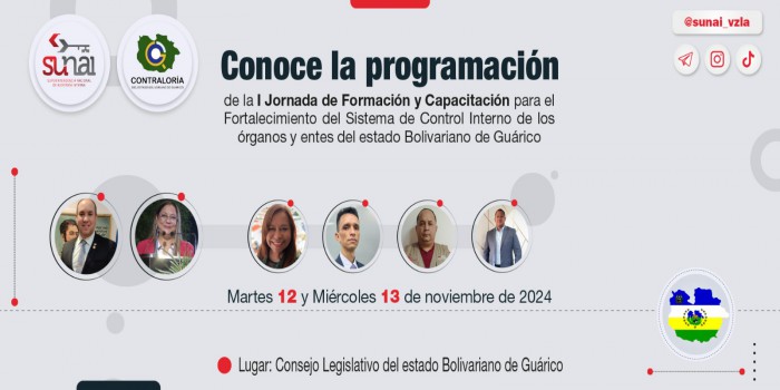 Programación de la I Jornada Integral para Fortalecer el Control Interno en la Administración Pública de Guárico