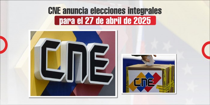 CNE anuncia elecciones integrales para el 27 de abril de 2025