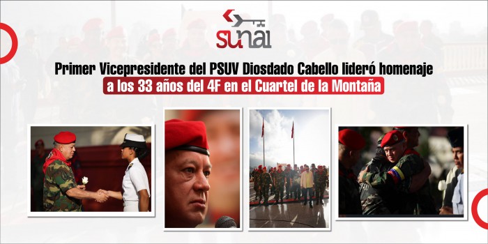 Primer Vicepresidente del PSUV Diosdado Cabello lideró homenaje a los 33 años del 4F en el Cuartel de la Montaña